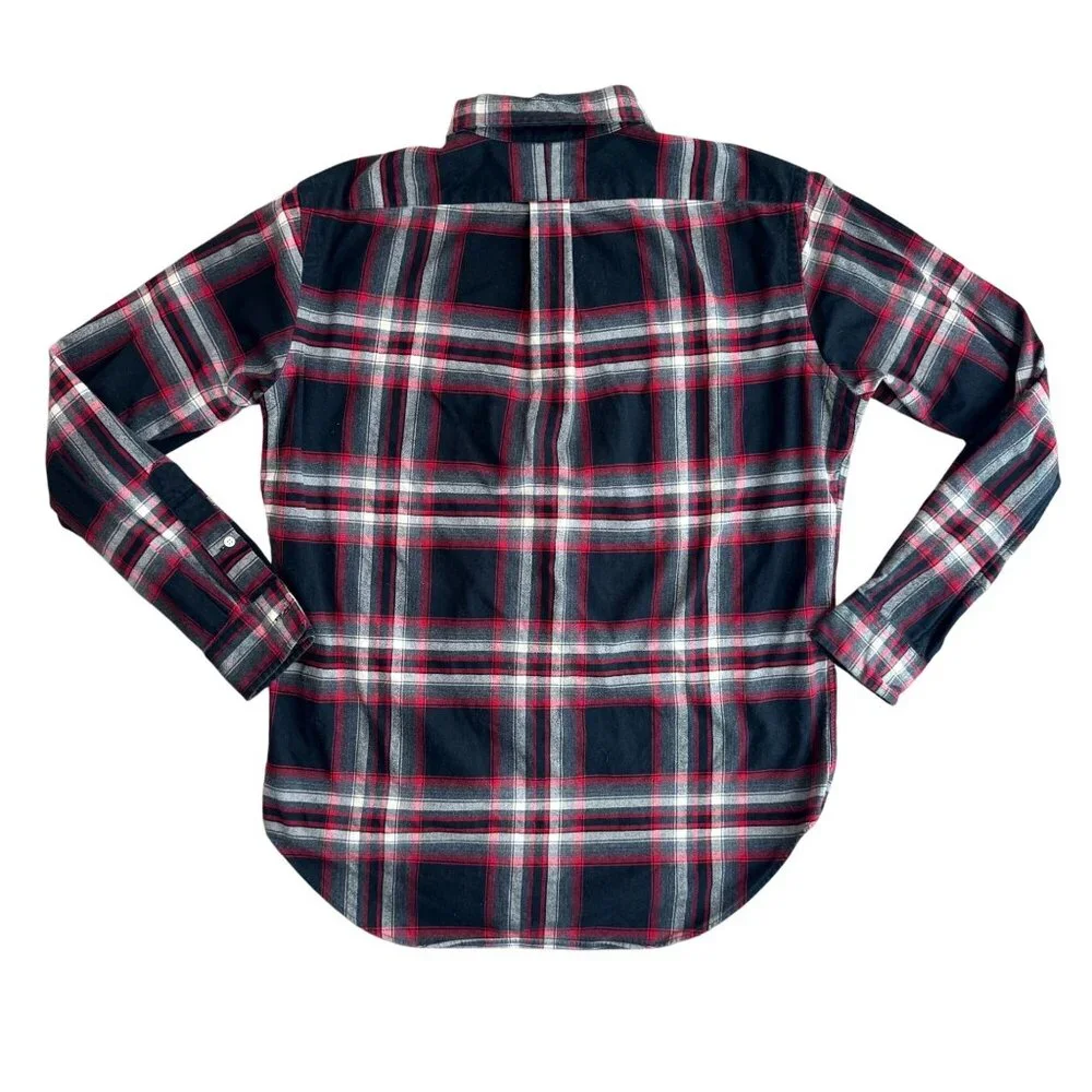 Ralph Lauren Mens Classic Red Black Plaid Button Down Shirt Thick Size M Pony - Picture 7 of 8